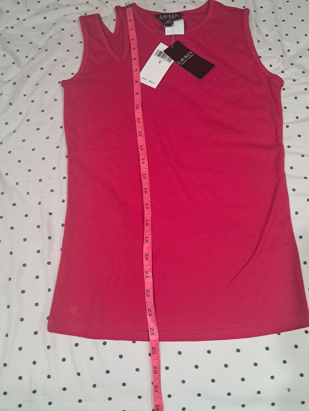 Lauren Ralph Lauren Pink Cut-Out Tank Top - Size S (NWT) - Picture 3 of 13